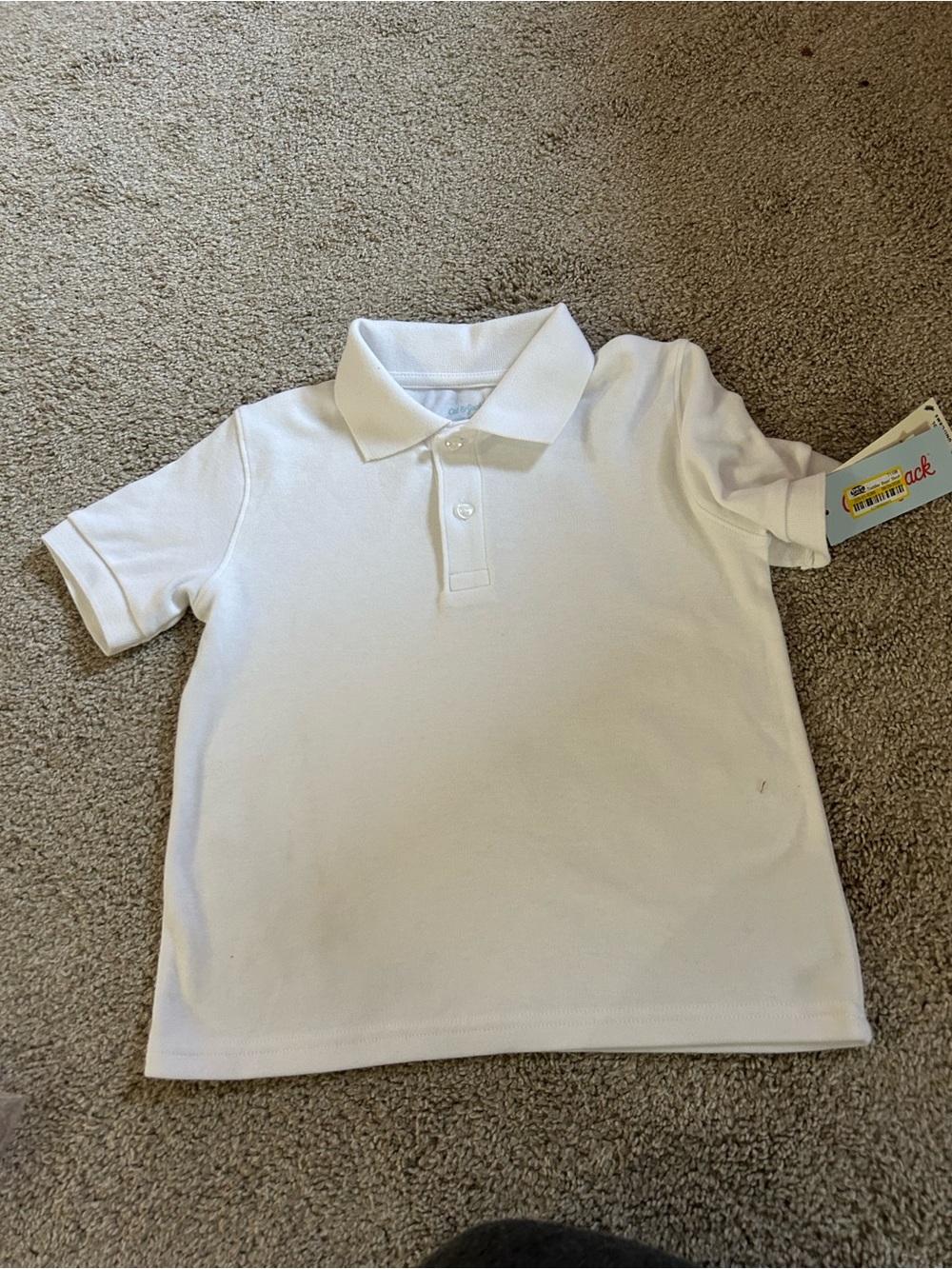 Cat & Jack White Short Sleeve Polo Shirt Toddler Boys Size 5T NWT